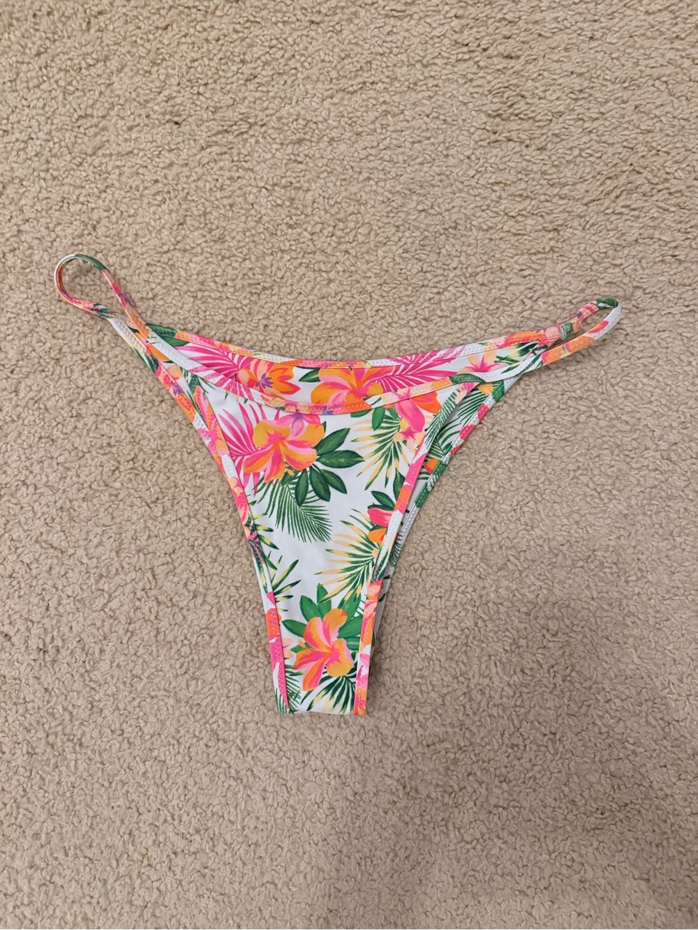 Kulani Kinis Neon Floral Hipster Bikini Bottom - Pink & Green